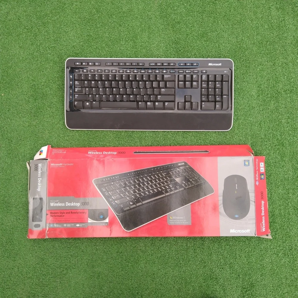 SALVAGE/PARTS Microsoft Wireless 2.4GHz Desktop Keyboard 3000 V2.0 NO-Receiver
